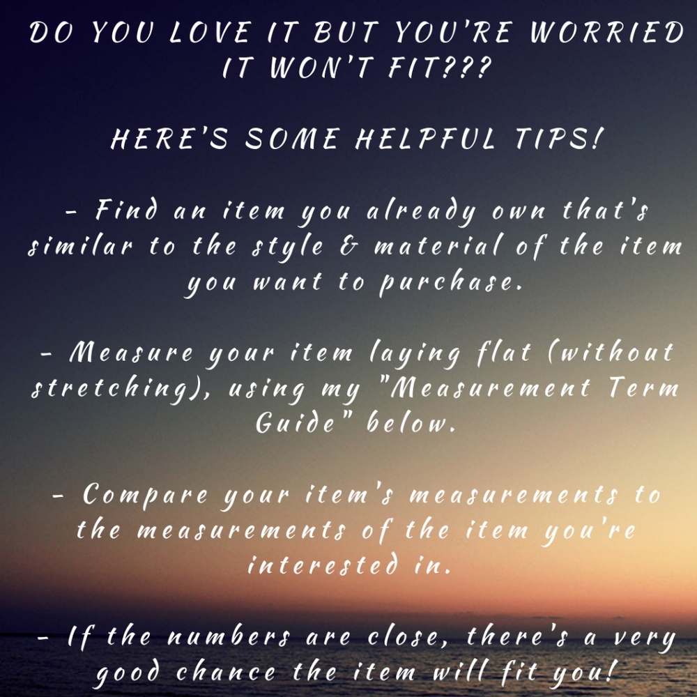 Measurement Guide & Helpful Sizing Tips! - Picture 2 of 6